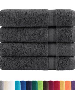 vidaXL Badhanddoeken SOLUND 4 st 600 g/m² 100x150 cm antraciet