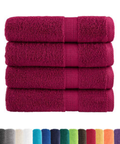 vidaXL Badhanddoeken SOLUND 4 st 600 g/m² 100x150 cm bordeauxrode