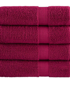 vidaXL Badhanddoeken SOLUND 4 st 600 g/m² 100x150 cm bordeauxrode