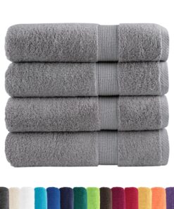 vidaXL Badhanddoeken SOLUND 4 st 600 g/m² 100x150 cm grijs