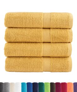 vidaXL Badhanddoeken SOLUND 4 st 600 g/m² 70x140 cm goudkleurig