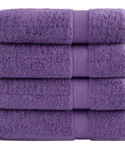 vidaXL Badhanddoeken SOLUND 4 st 600 g/m² 70x140 cm paars