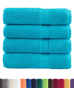 vidaXL Badhanddoeken SOLUND 4 st 600 g/m² 70x140 cm turquoise
