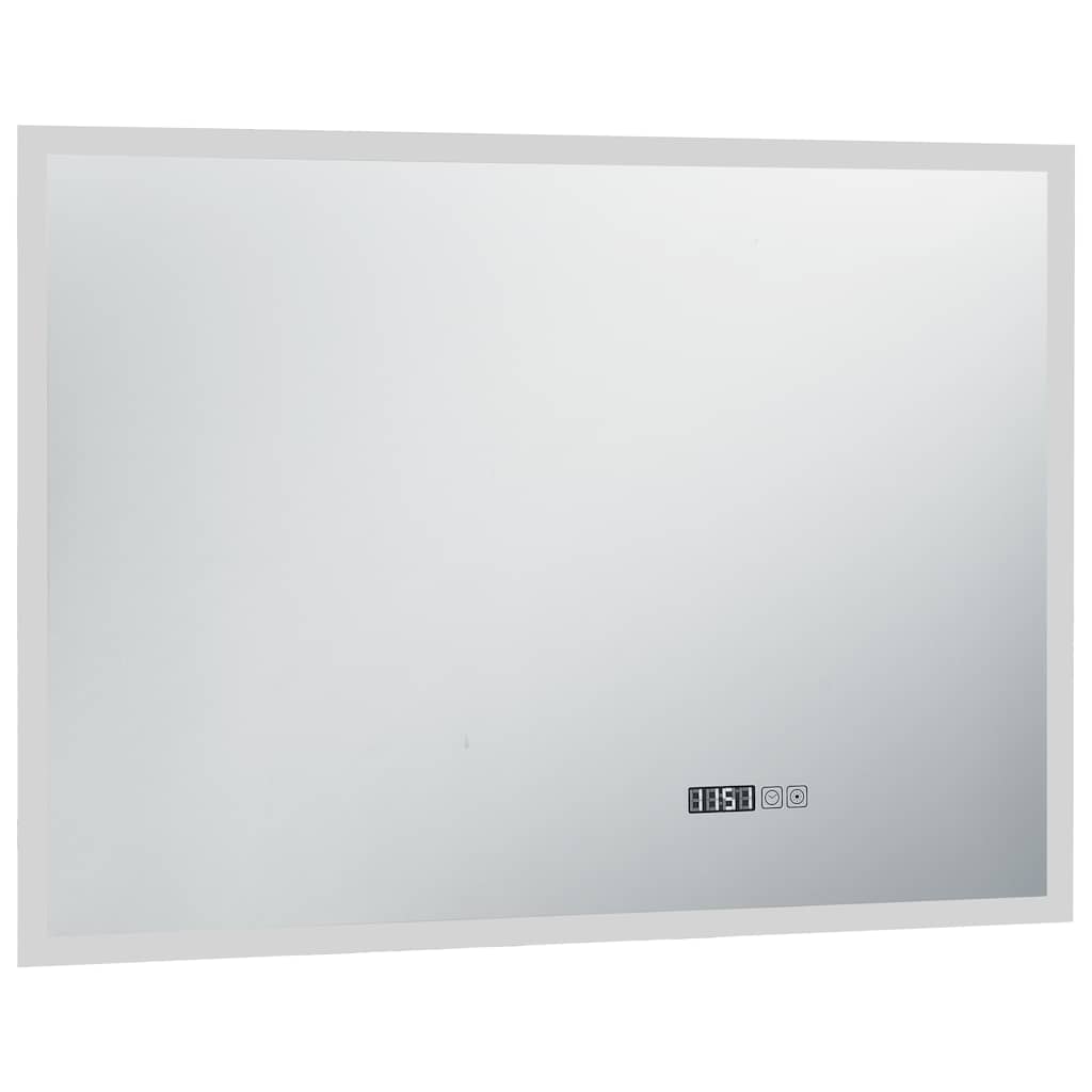vidaXL Badkamerspiegel LED met aanraaksensor en tijdweergave 100x60 cm - Afbeelding 3