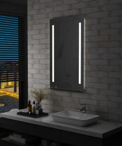 vidaXL Badkamerspiegel LED met schap 60x100 cm