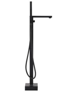 vidaXL Badkuipkraan vrijstaand 90 cm roestvrij staal zwart