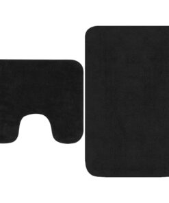 vidaXL Badmattenset stof antraciet 2-delig