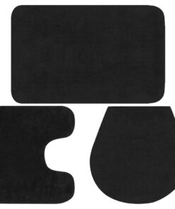 vidaXL Badmattenset stof antraciet 3 st