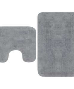 vidaXL Badmattenset stof grijs 2-delig