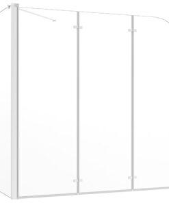 vidaXL Badwand 120x69x130 cm gehard glas transparant