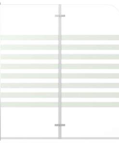 vidaXL Badwand gestreept 120x140 cm gehard glas