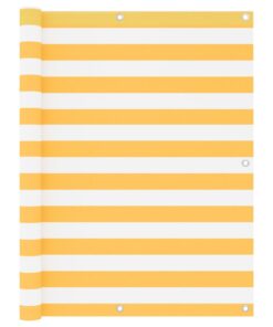 vidaXL Balkonscherm 120x300 cm oxford stof wit en geel
