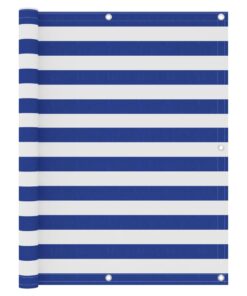 vidaXL Balkonscherm 120x500 cm oxford stof wit en blauw