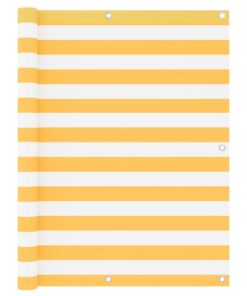 vidaXL Balkonscherm 120x500 cm oxford stof wit en geel