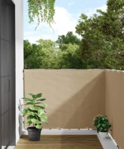 vidaXL Balkonscherm 120x600 cm oxford stof beige