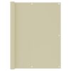 vidaXL Balkonscherm 120x600 cm oxford stof crème