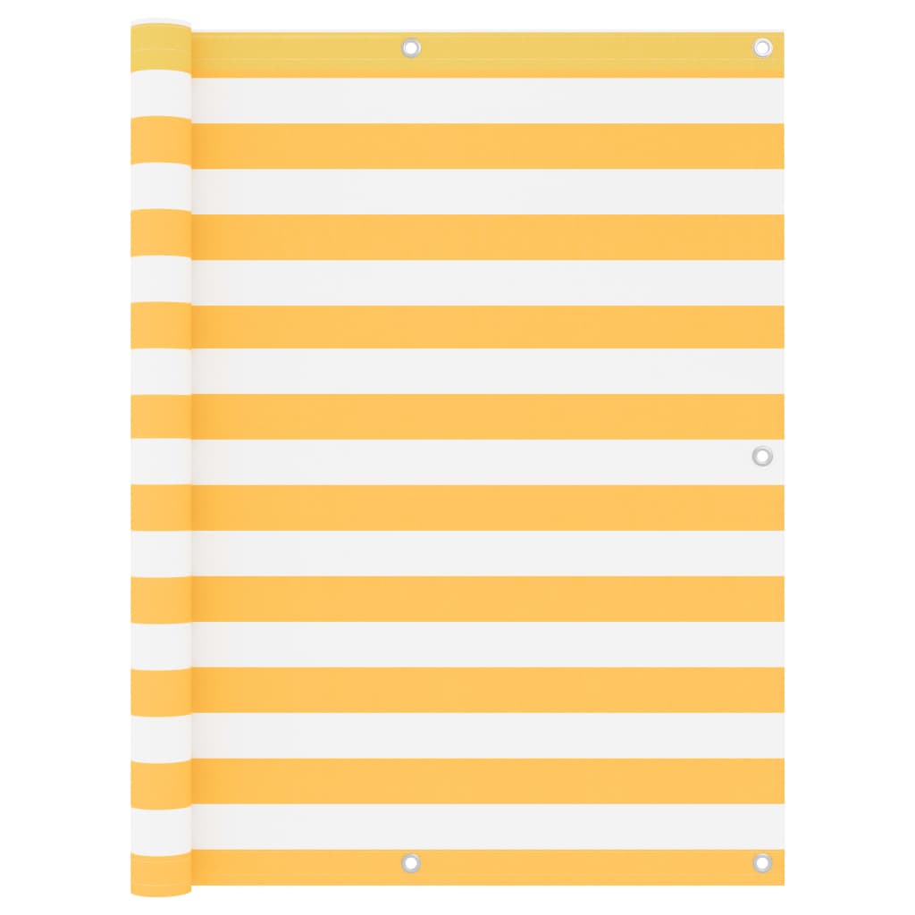vidaXL Balkonscherm 120x600 cm oxford stof wit en geel
