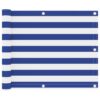 vidaXL Balkonscherm 75x300 cm oxford stof wit en blauw