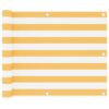 vidaXL Balkonscherm 75x300 cm oxford stof wit en geel