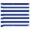 vidaXL Balkonscherm 75x400 cm oxford stof wit en blauw
