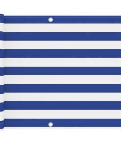 vidaXL Balkonscherm 75x400 cm oxford stof wit en blauw