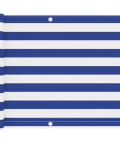 vidaXL Balkonscherm 75x500 cm oxford stof wit en blauw