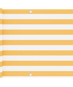 vidaXL Balkonscherm 75x600 cm oxford stof wit en geel