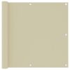 vidaXL Balkonscherm 90x300 cm oxford stof crème