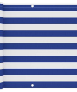 vidaXL Balkonscherm 90x300 cm oxford stof wit en blauw