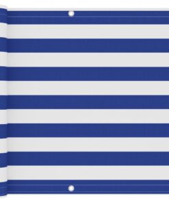 vidaXL Balkonscherm 90x400 cm oxford stof wit en blauw