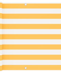 vidaXL Balkonscherm 90x400 cm oxford stof wit en geel