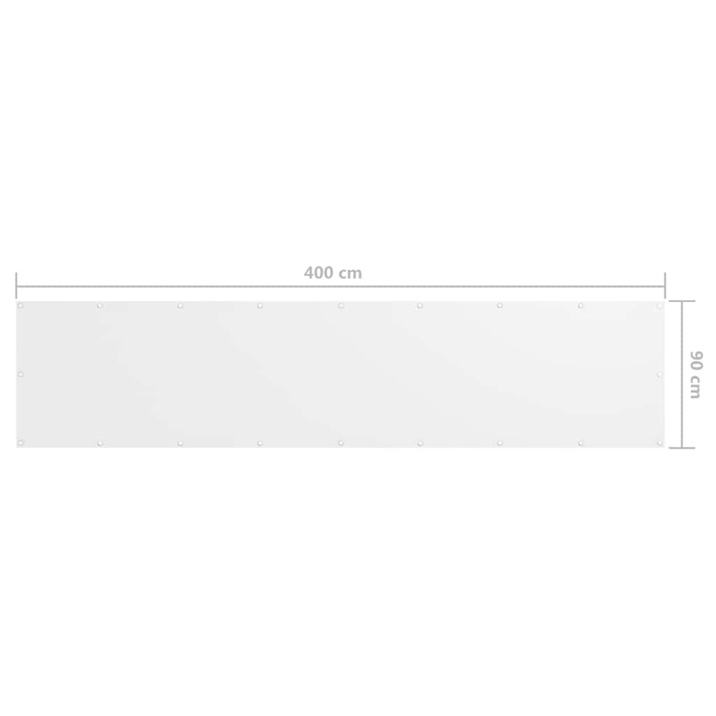 vidaXL Balkonscherm 90x400 cm oxford stof wit - Image 5