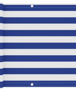 vidaXL Balkonscherm 90x500 cm oxford stof wit en blauw