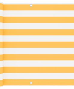 vidaXL Balkonscherm 90x600 cm oxford stof wit en geel