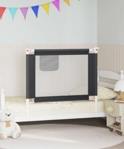 vidaXL Bedhekje peuter 100x25 cm stof donkergrijs