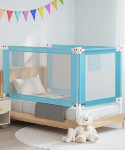 vidaXL Bedhekje peuter 150x25 cm stof blauw