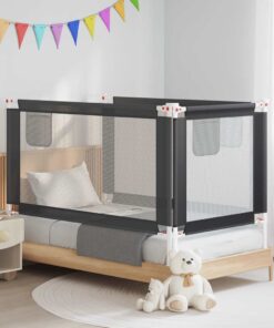 vidaXL Bedhekje peuter 150x25 cm stof donkergrijs