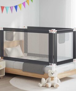 vidaXL Bedhekje peuter 160x25 cm stof donkergrijs