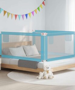 vidaXL Bedhekje peuter 180x25 cm stof blauw