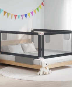 vidaXL Bedhekje peuter 200x25 cm stof donkergrijs