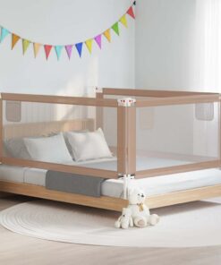vidaXL Bedhekje peuter 200x25 cm stof taupe