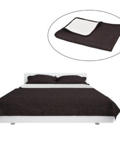 vidaXL Bedsprei dubbelzijdig 170x210 cm quilt crème en bruin