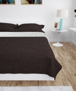 vidaXL Bedsprei dubbelzijdig 170x210 cm quilt crème en bruin