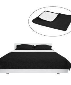 vidaXL Bedsprei dubbelzijdig 170x210 cm quilt zwart en wit