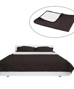 vidaXL Bedsprei dubbelzijdig 220x240 cm quilt crème en bruin
