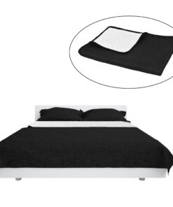 vidaXL Bedsprei dubbelzijdig 220x240 cm quilt zwart en wit