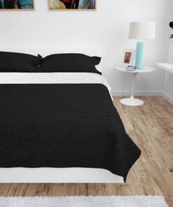 vidaXL Bedsprei dubbelzijdig 220x240 cm quilt zwart en wit