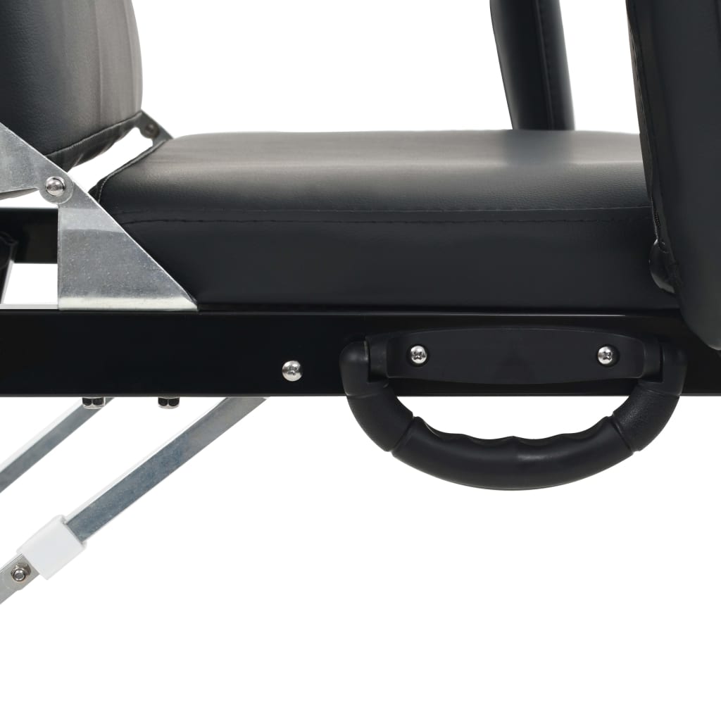 vidaXL Behandelingsstoel voor gezicht 185x78x76 cm kunstleer zwart - Image 5