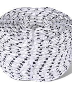 vidaXL Boottouw gevlochten 12 mm 250 m polyester wit