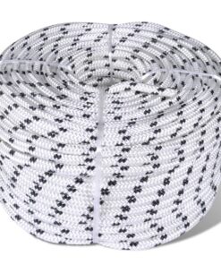 vidaXL Boottouw gevlochten 8 mm 250 m polyester wit